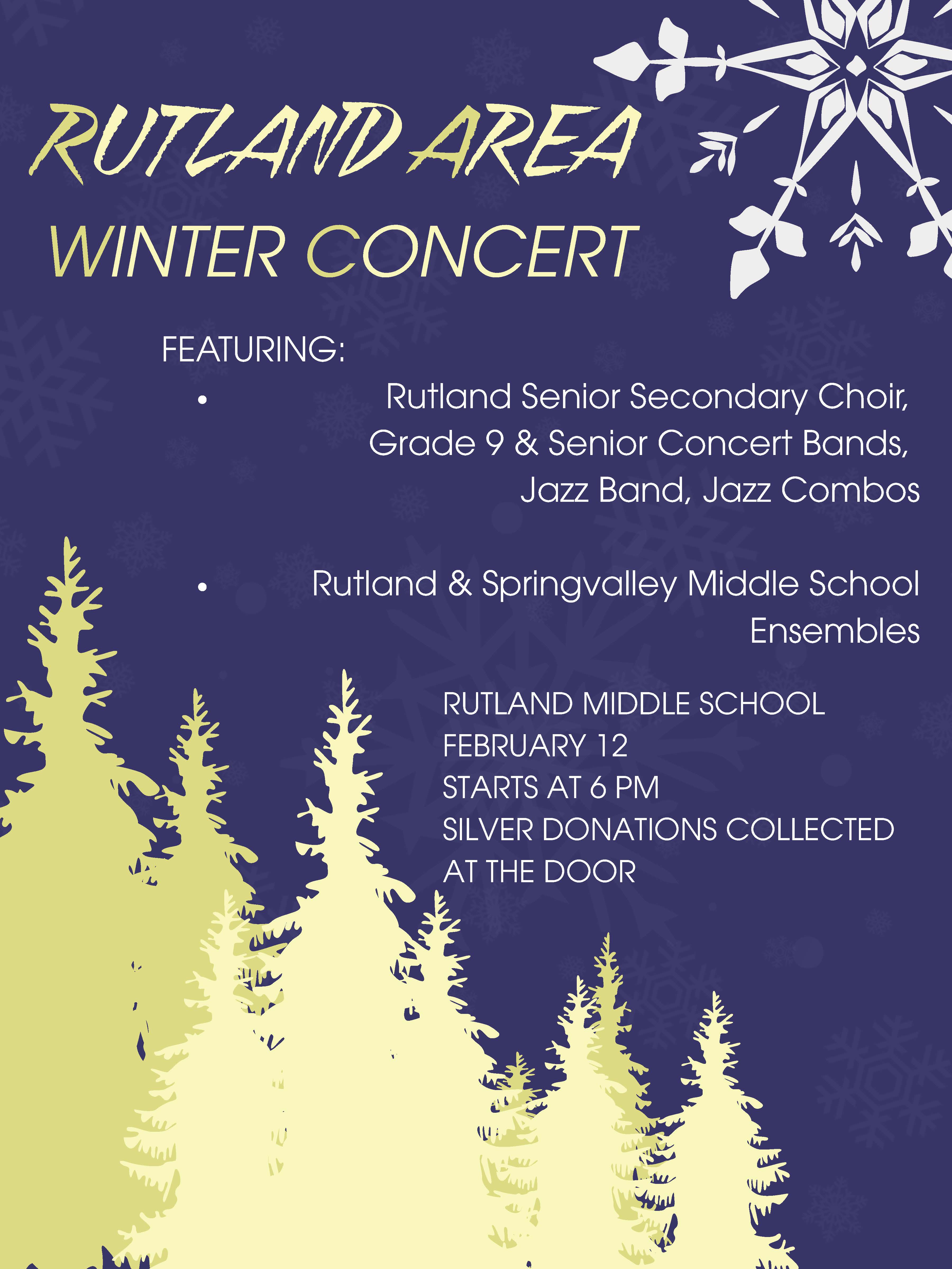 Rutland Area Winter Concert Poster
